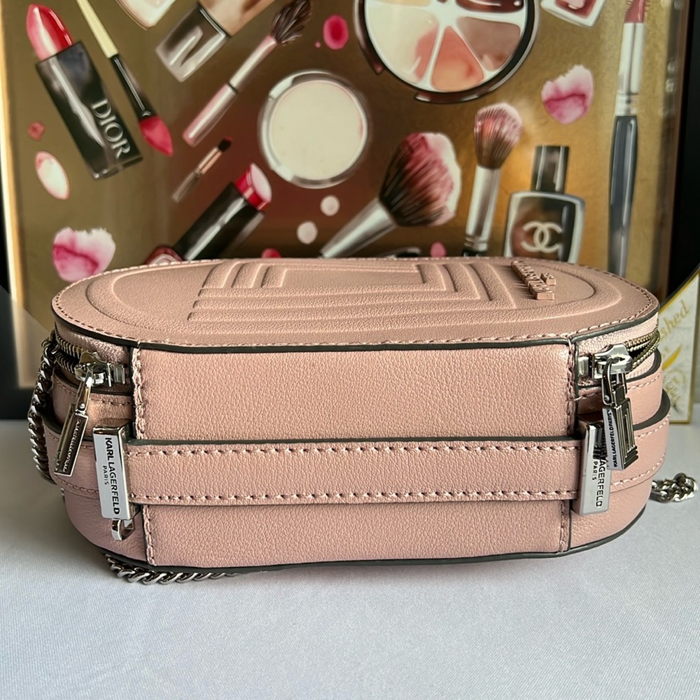 Karl Lagerfeld Pink Oval Crossbody Bag Blush Color - Picture 8 of 17